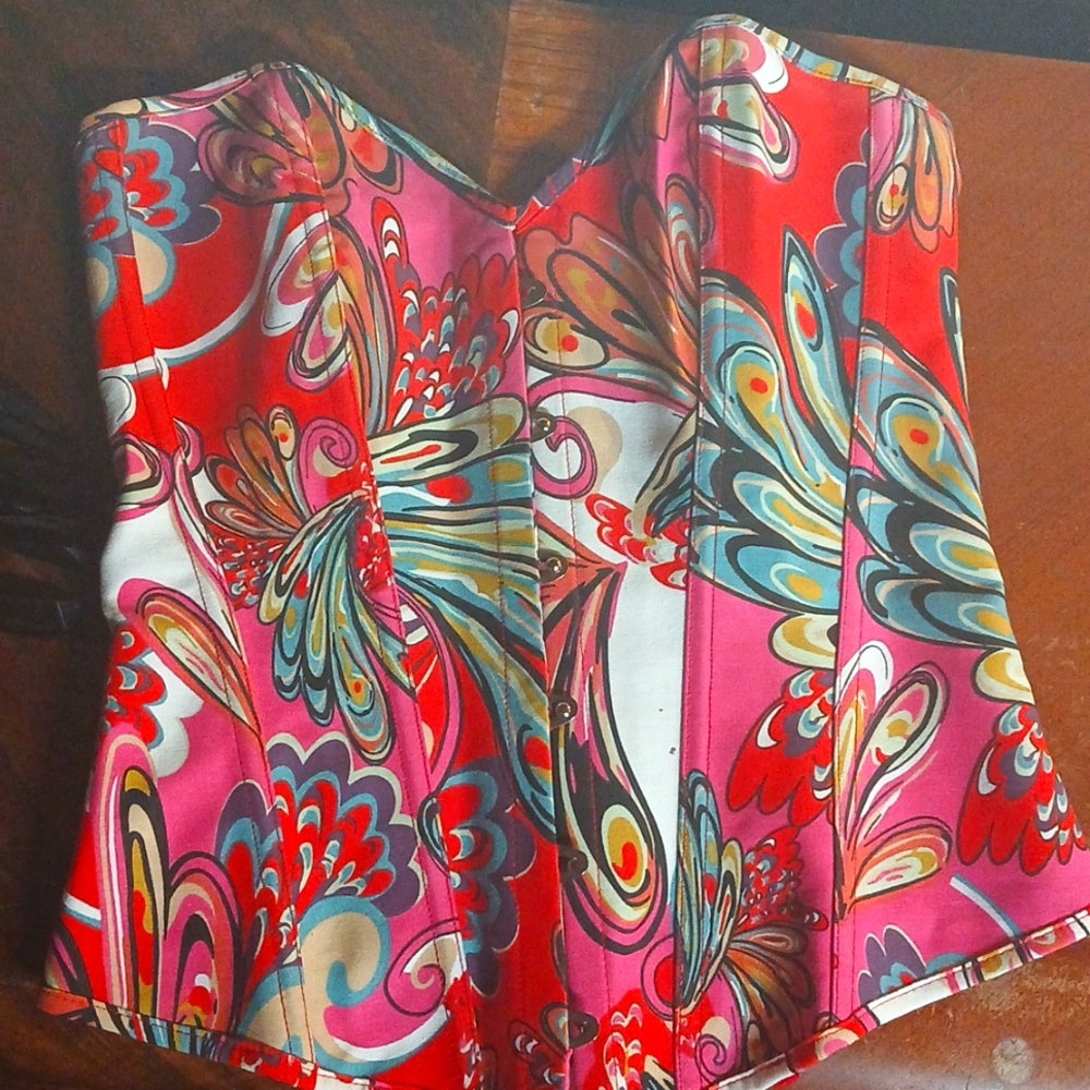 A BEAUTIFUL size medium pink & black multicolored corset!